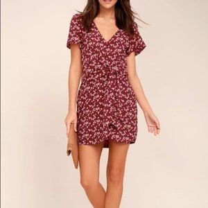Lulus Red Floral Printed Mini Dress